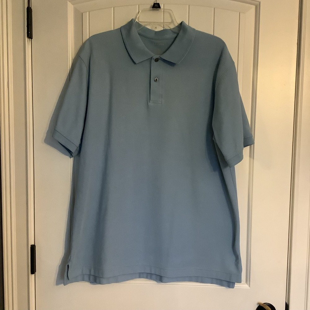 L.L. Bean Men's Light Blue Polo Shirt Size Large